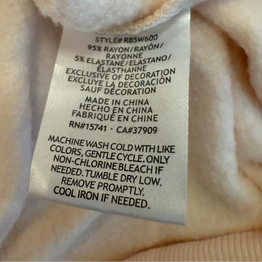 **Magnolia Hooded Lightweight Sweater – “Homebody” Embroidered – Size Large** Pink - Image 4