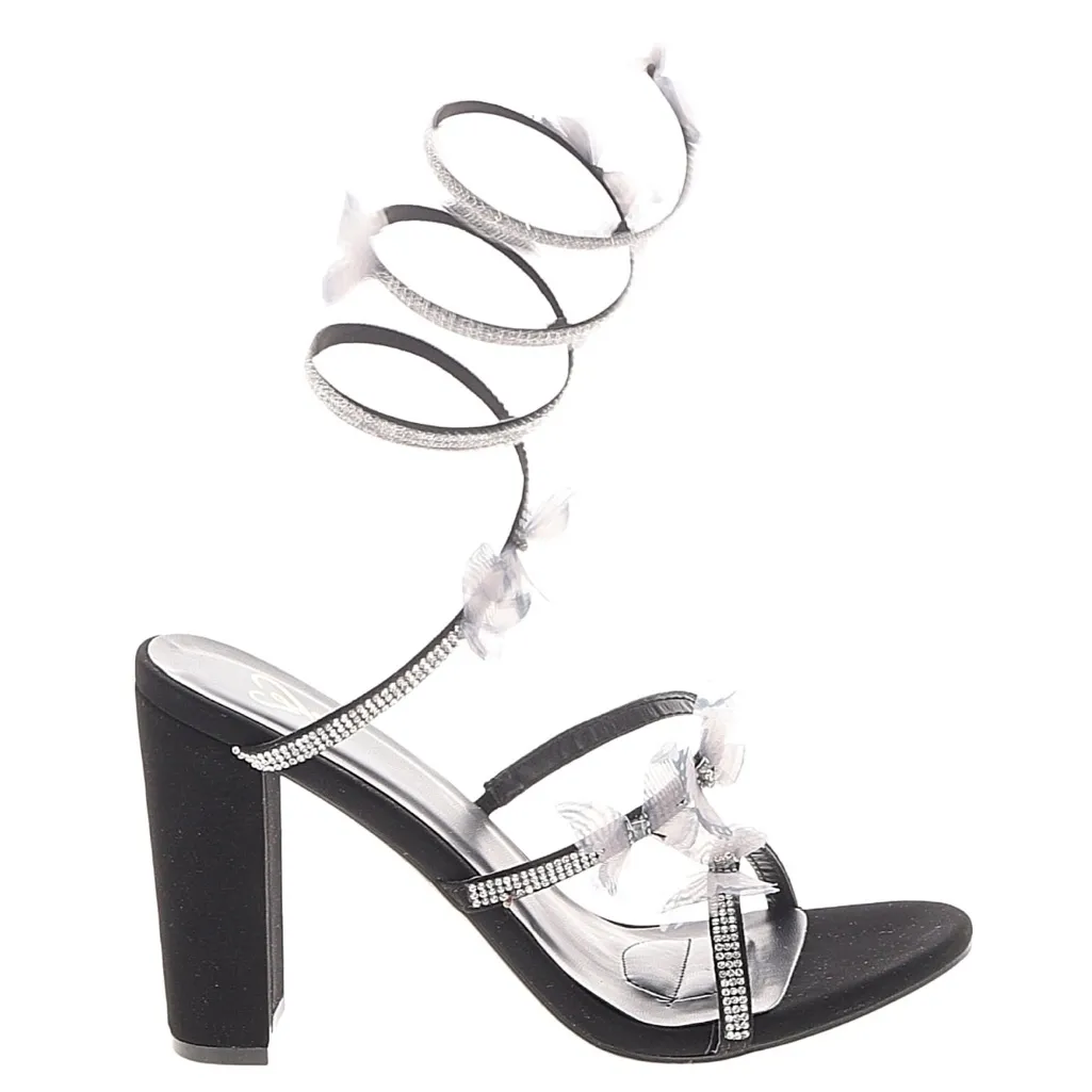 Elegant Black Butterfly Embellished Heels - Image 5
