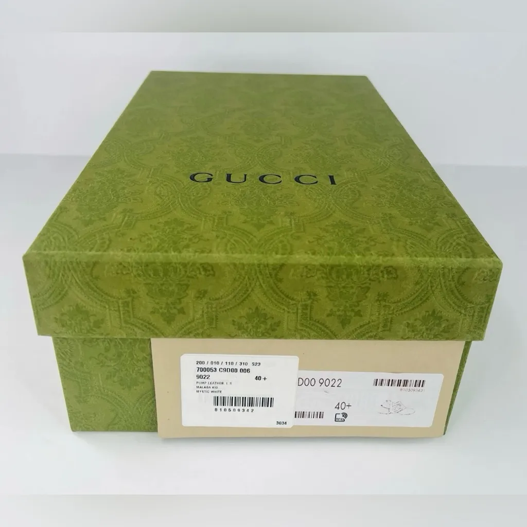 Gucci Blondie Women's Natural Gg Logo Leather Block Heel Pumps Size EU 40.5 - Image 2