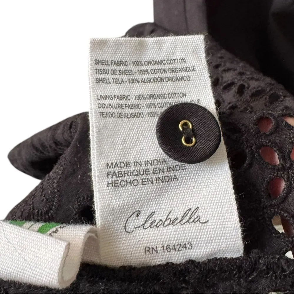 Cleobella Julie Midi Dress Embroidered‎ Eyelet XL Black Organic - Image 8