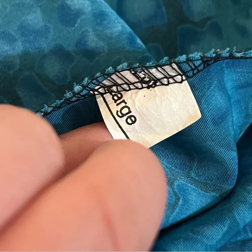 Vintage 90s Mod Revival L.A.N.Y. Sleeveless Mini Shift Dress Blue Combo L Size L - Image 5