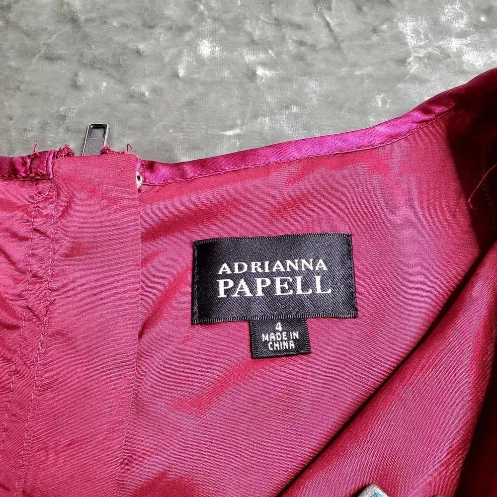 Adrianna Papell Magenta Lace Short Bell Sleeve Dress - Image 7