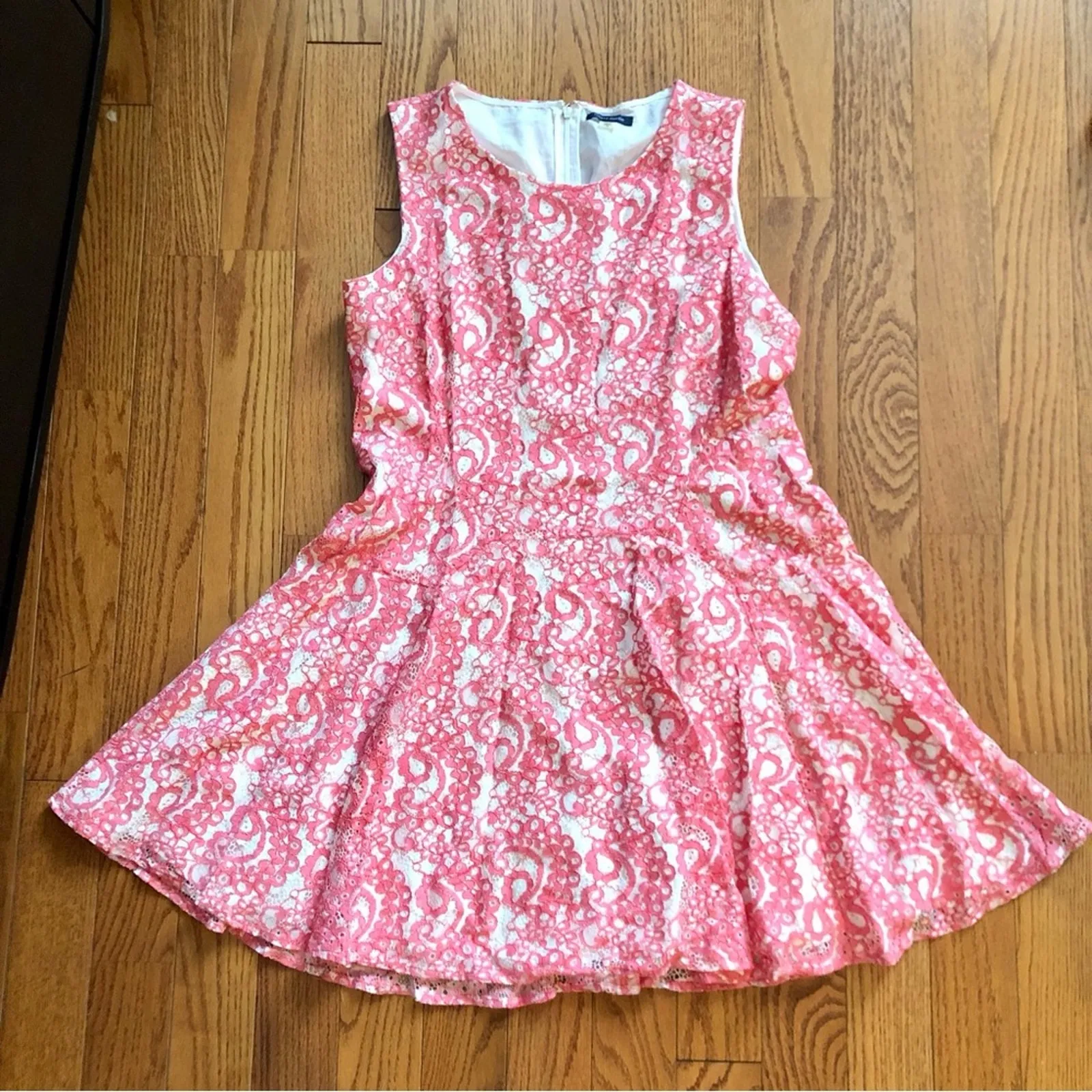 TOMMY HILFIGER Lace Sleeveless Lined Pink White A-Line Dress Women’s Size 18 - Image 13