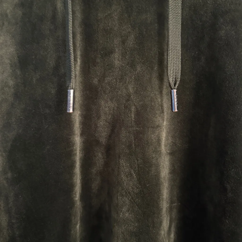 DKNY Sport Dark Green Velour Pullover Hoodie Womens XL - Image 4