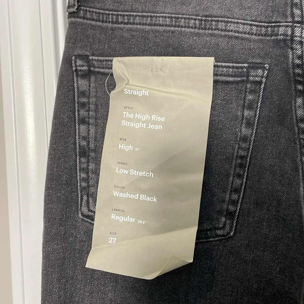 Everlane The High Rise Straight Jean in Washed Black Wash Size 27 - Image 6