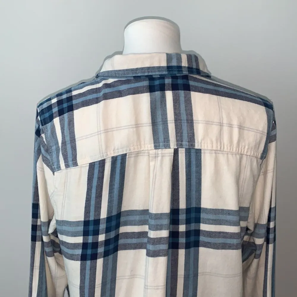 Old Navy Peak Cotton Button Down Plaid Classic Flannel Sz L - Image 7