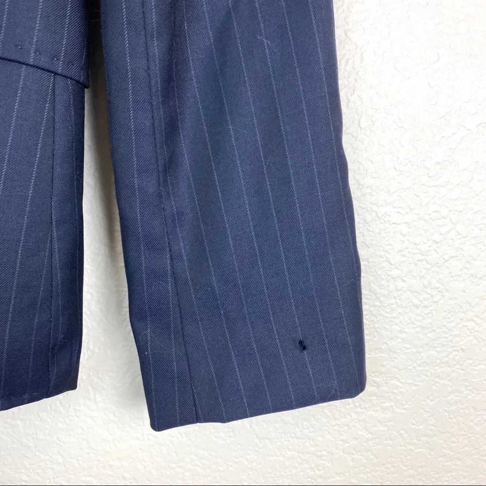 D&G DOLCE & GABBANA Navy Blue Trendy Boyfriend Pin Striped Blazer Jacket XXL/46 - Image 4