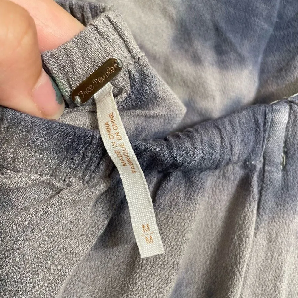 Free People Just Float Gray Blue Strapless Tie Dye Jumpsuit Medium - Image 10