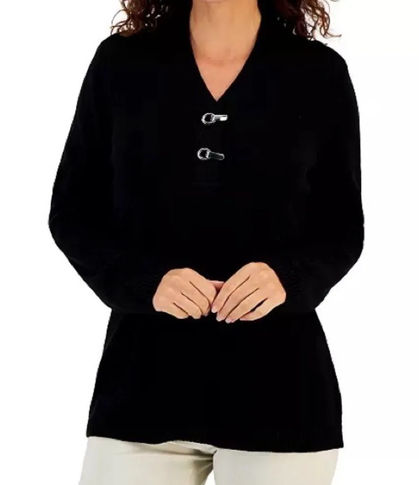 ✨Karen Scott Women's Hardware Cotton Henley Top✨Created for Macy's~sm NWOT - Image 4