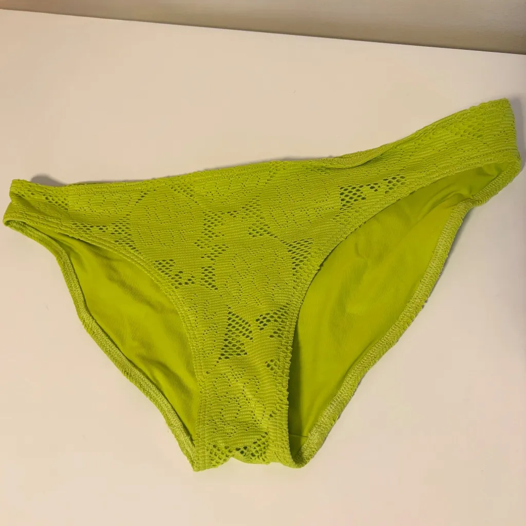 Aerie Perkier Push-Up Crochet Low Rise Bikini Matching Set Lime Green 32 C M - Image 5