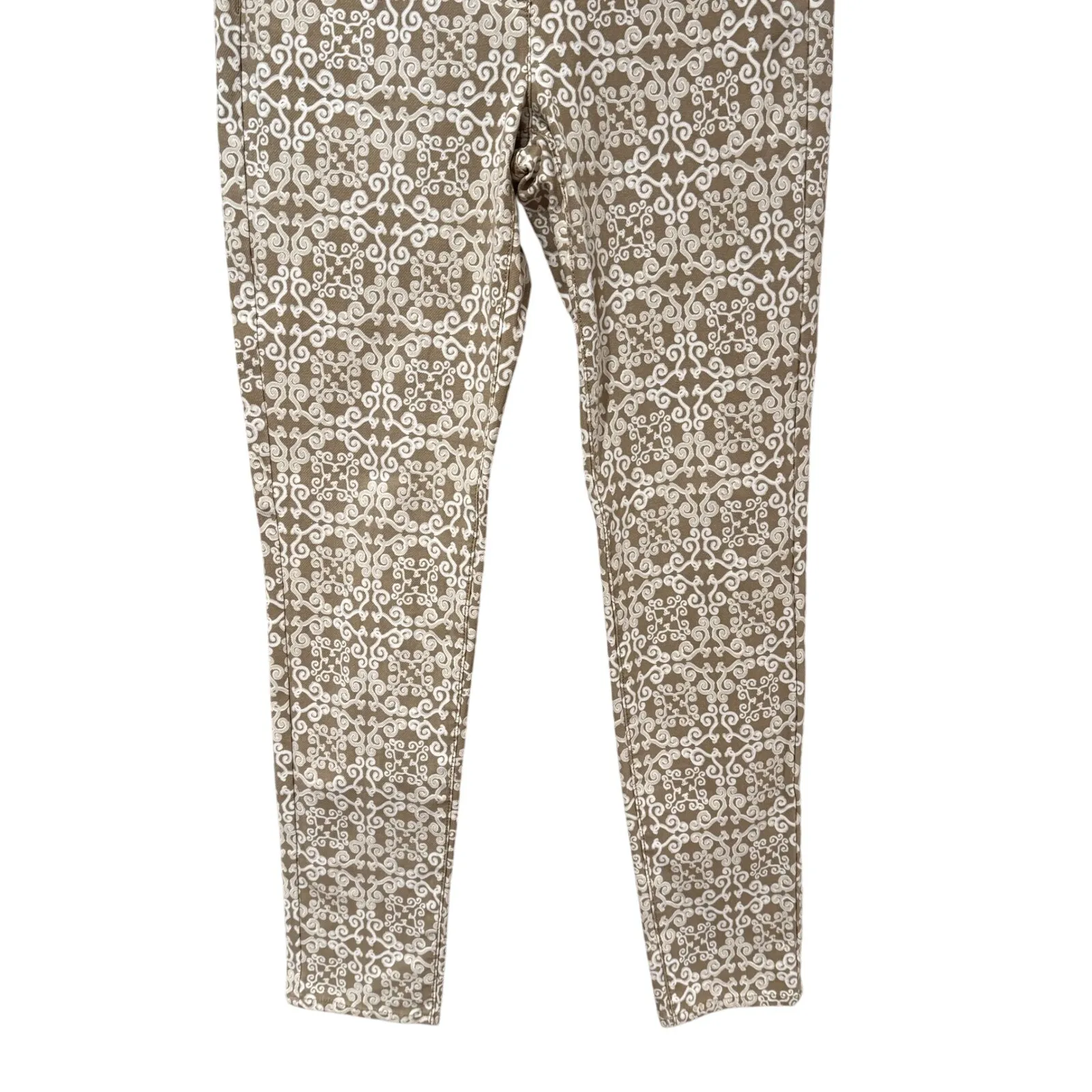 J McLaughlin Patterned Pants Jeans‎ Tan White Size 8 - Image 3