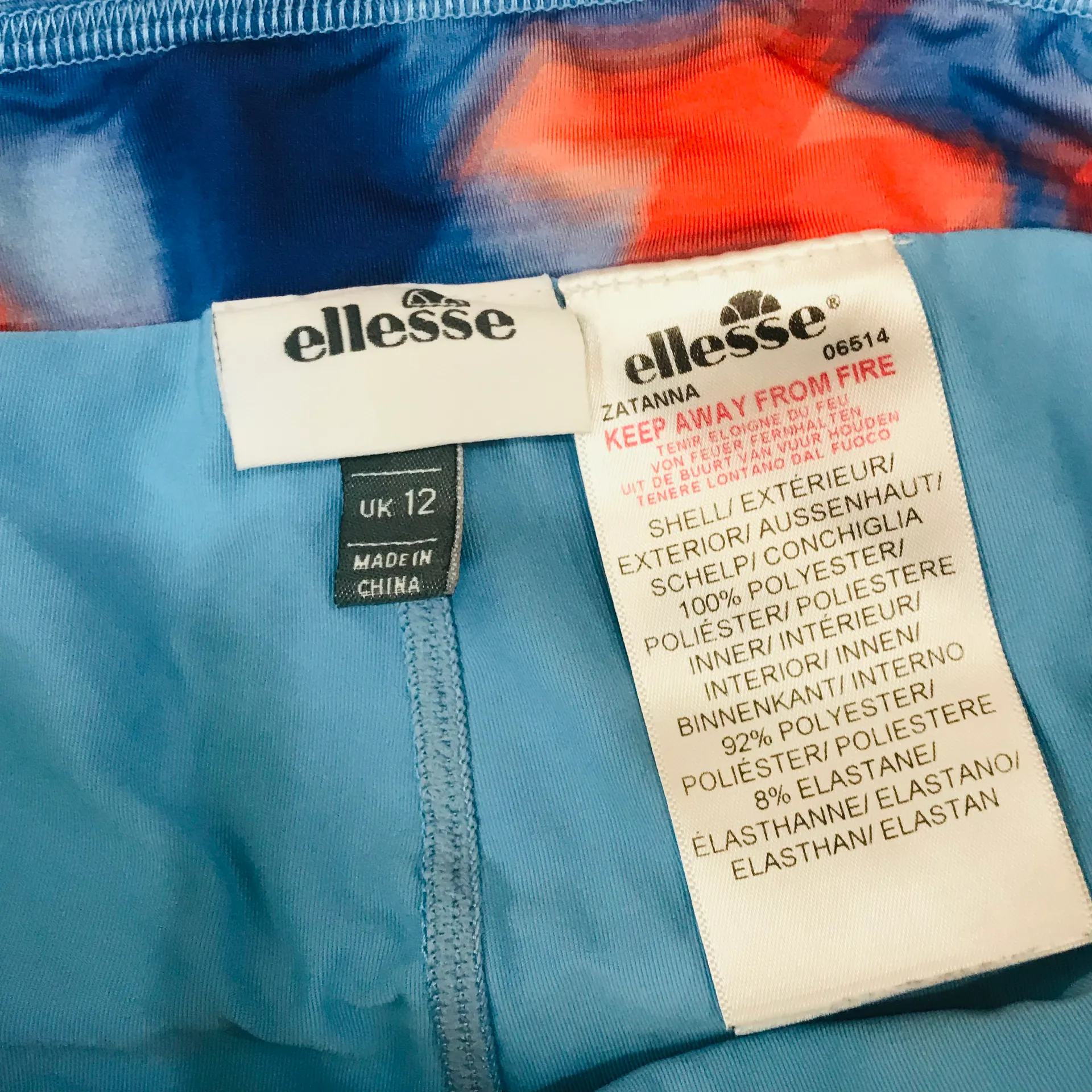 Ellesse Women`S Zatanna Tennis Skort orange and blue sz Large - Image 6