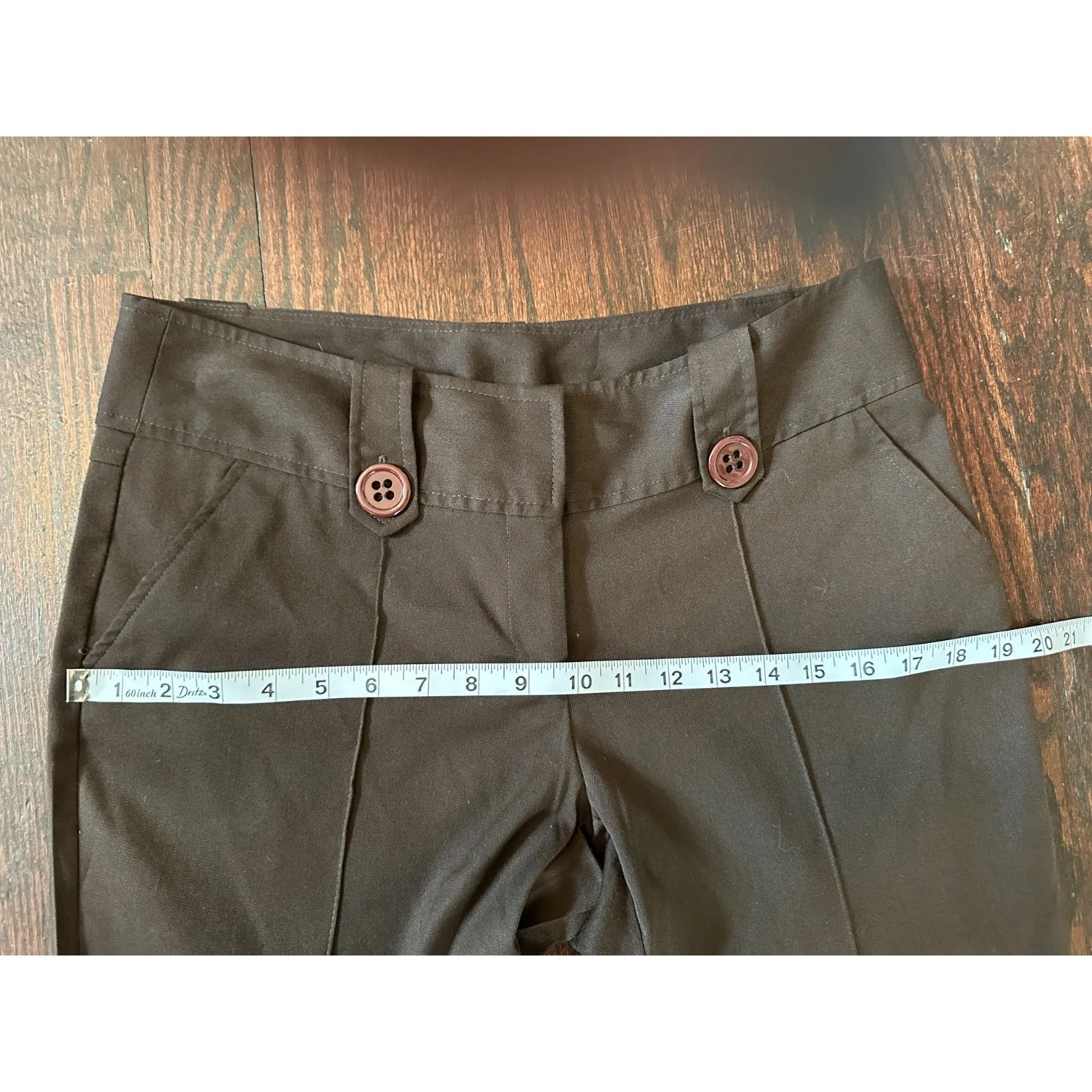 Vintage y2k low rise Brown Preppy Trousers Size 9 - Image 12