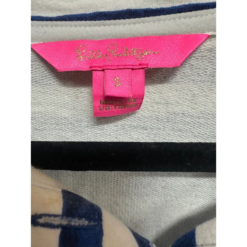 Lilly Pulitzer Marlowe Dress Womens Small Mini Lets Cha Cha Marine Long Sleeve S - Image 7