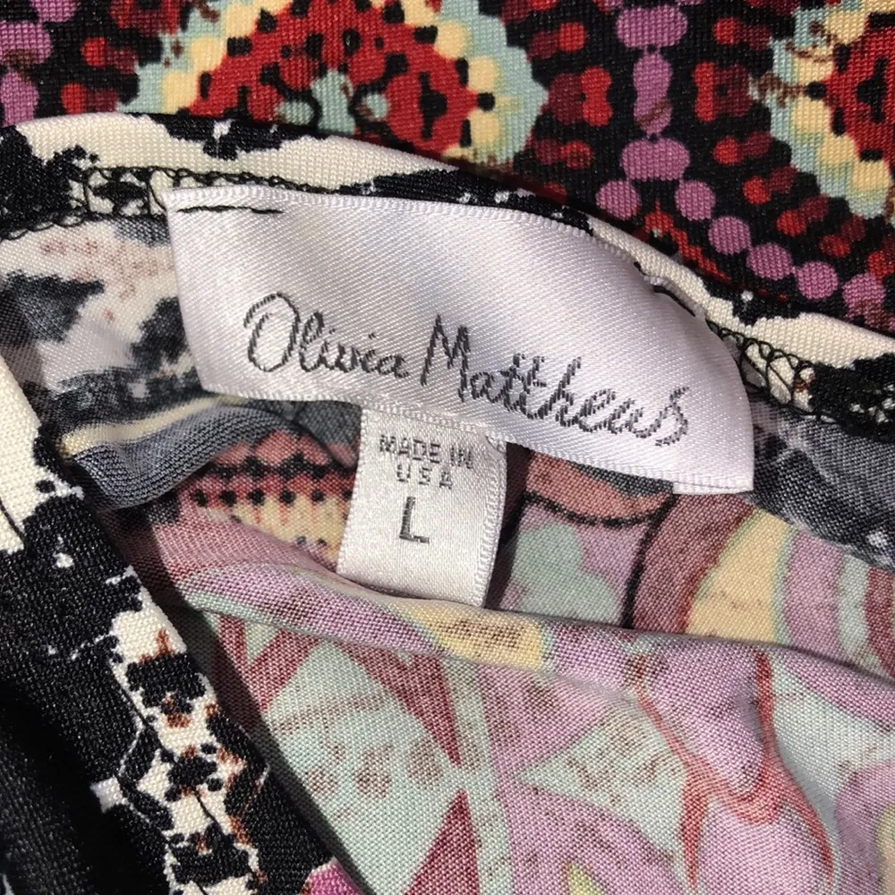 Olivia Matthews size large floral faux wrap dress - Image 6