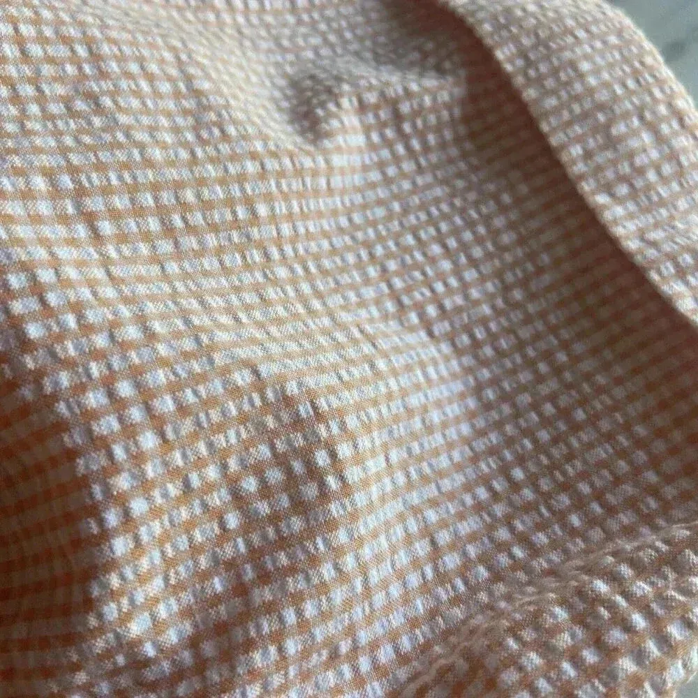 Ralph Lauren Coral Peach Gingham ButtonShort Sleeve Shirt Pants Set Size‎ M /12 - Image 8