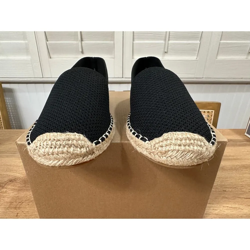 Eileen Fisher Live Knit Espadrille Black Jute Trim Size 8.5 NWOB Casual Summer - Image 6