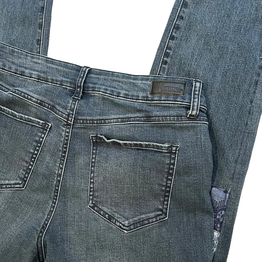 Natural Reflections Vintage Reunion Distressed Patchwork Jeans, sz 4 - Image 10