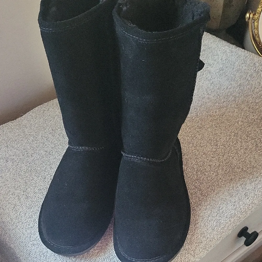 BearPaw Black Suede Knit Boots Size 8 - Image 6