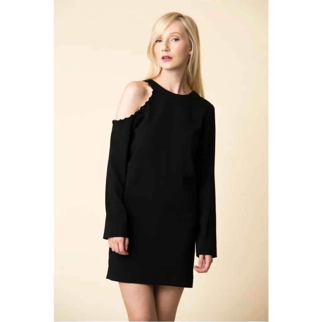 IRO Breen Shoulder Cutout Long Sleeve Mini Shift Dress Size 38 - Image 3