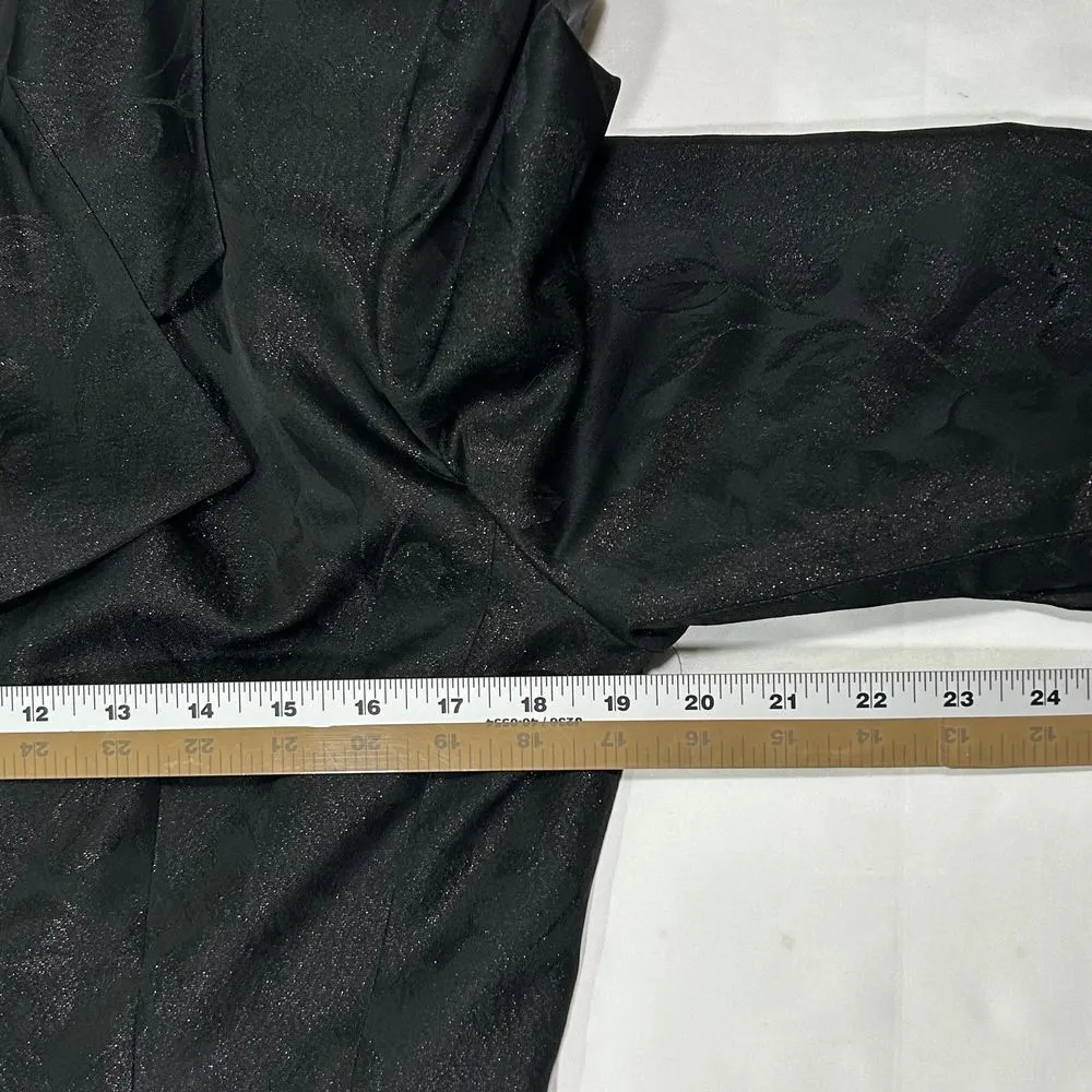 EUC Vertigo Paris Black Jacquard Blazer with Gold Buttons Formal Jacket Womens L - Image 8