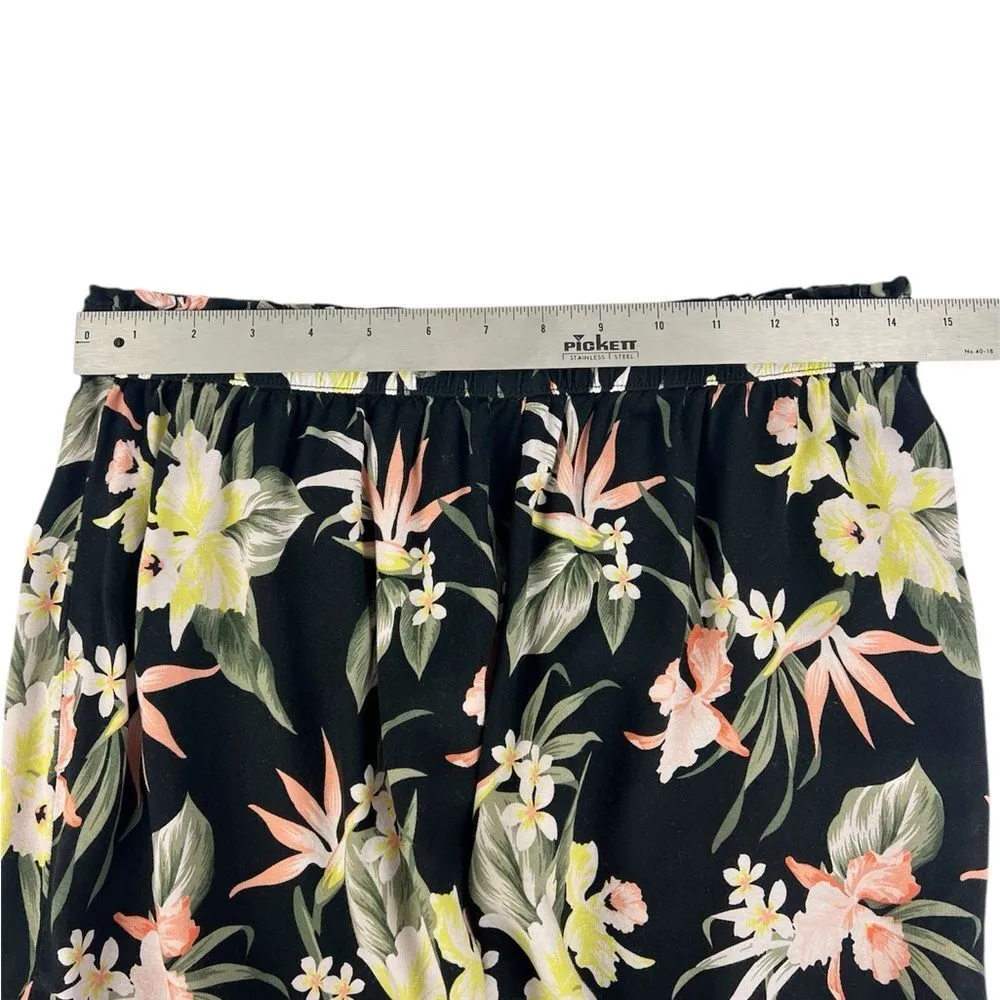 H&M Divided Black Tropical Flowy Shorts Size 8 - Image 3