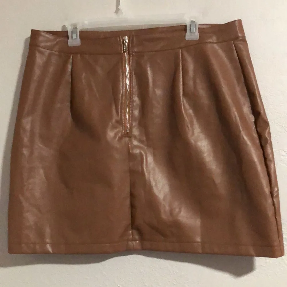 Zeagoo Size XXL Classic High Waisted Faux Leather Bodycon Mini Pencil Skirt - Image 3