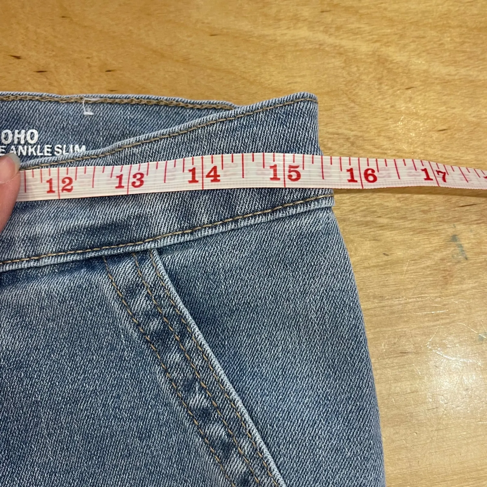 Nicole Miller Soho High Rise Ankle Slim Jeans Distressed Light Wash Size 10 - Image 7