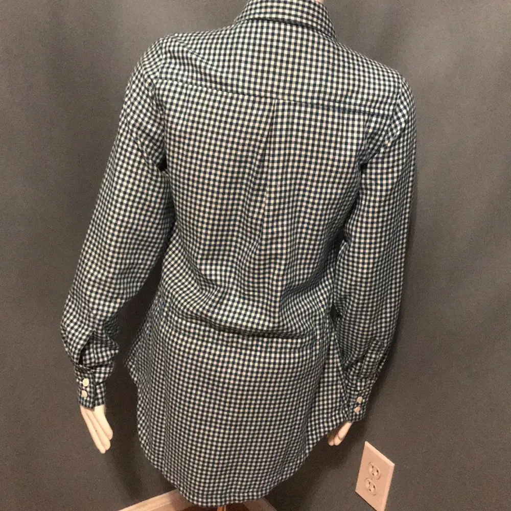 Columbia Blue & White Gingham Drawstring Flannel - Image 3