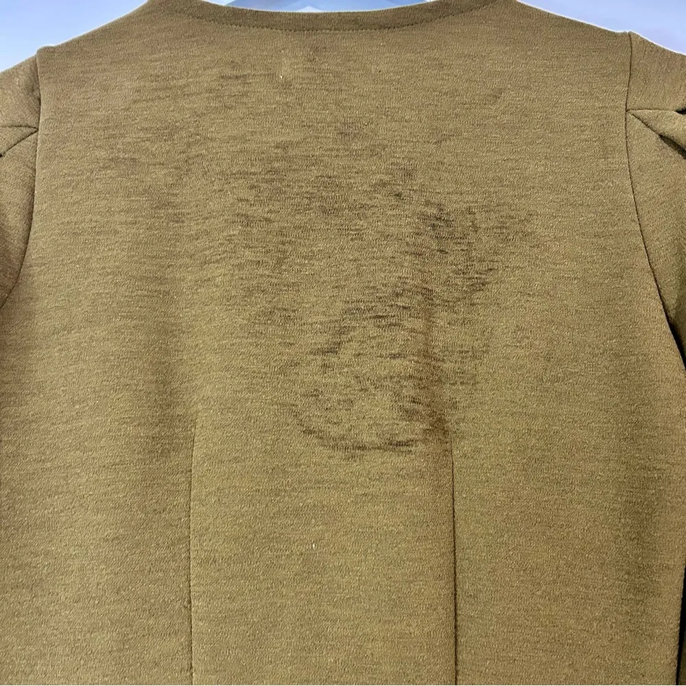 Texture & Thread Madewell Women’s Crepe Balloon Sleeve Dress Green XXS FLAW - Image 8