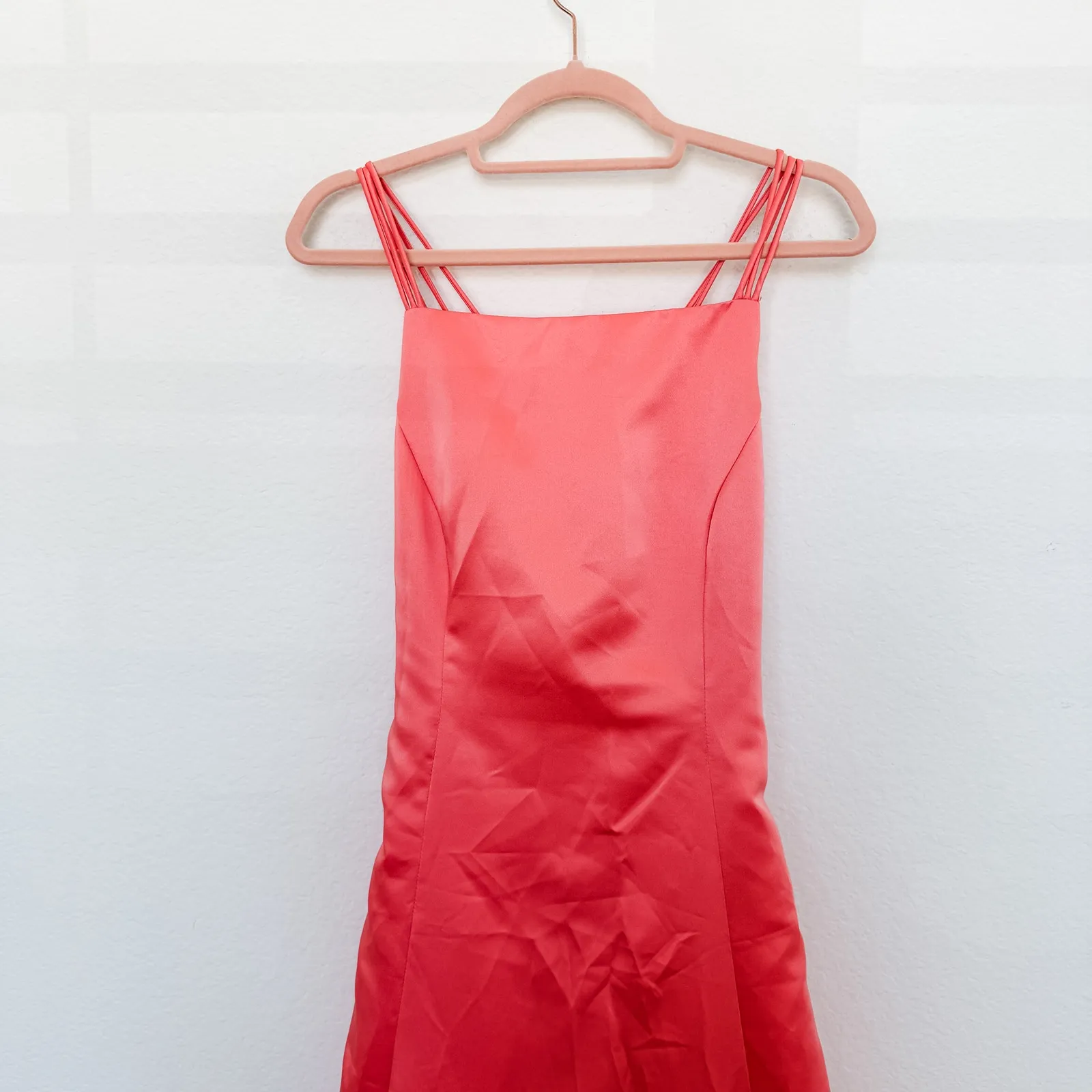 VTG Y2k Betsy &‎ Adam Satin Strappy Formal Gown Pink Size 10 Y2K Prom Coquette - Image 2