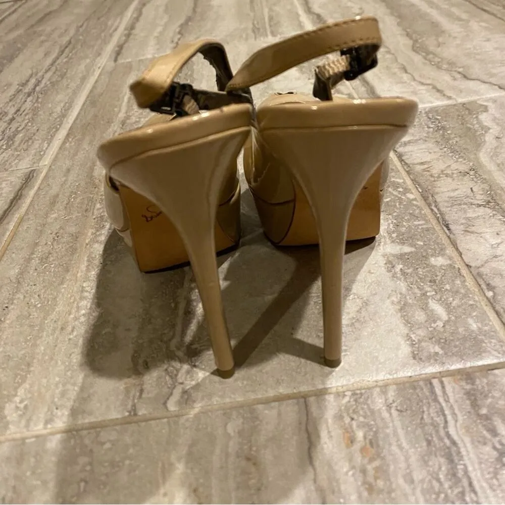 Sam Edelman Women's Beige Peep-Toe Slingback Heels - Image 5