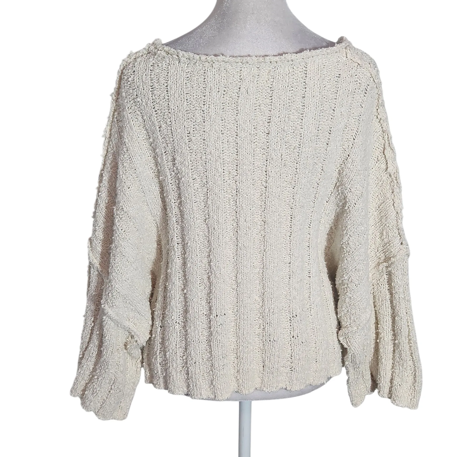Peach Love California Cream Knit Sweater Size Medium Cream Cropped Sweater - Image 2