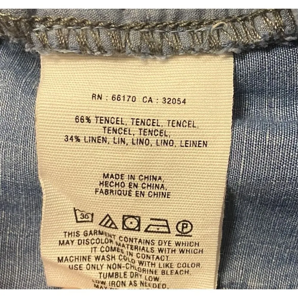 Anthropologie Pilcro and‎ the Letterpress Pants No 26 Womens (30x33) Linen Blend - Image 8