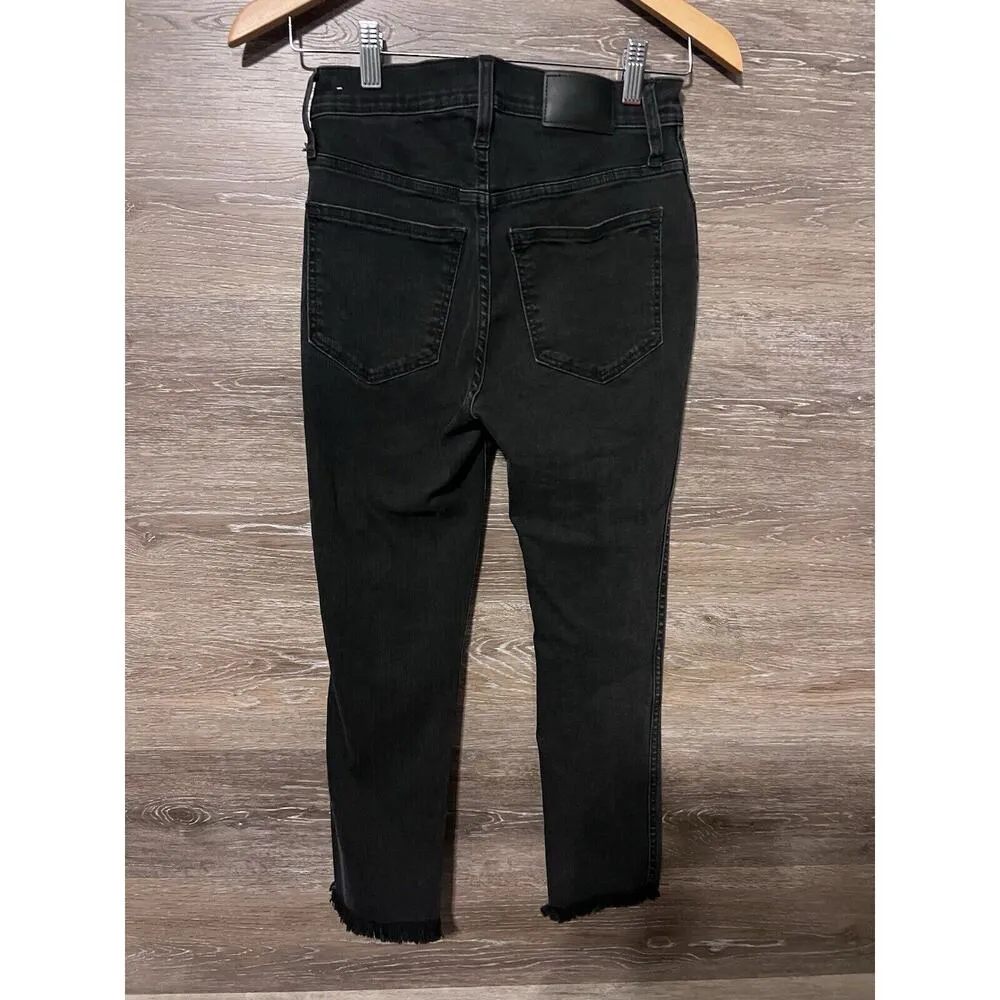 Madewell Jeans Womens Size 25 Black 10" High Rise Skinny Button Fly 25x27 - Image 8