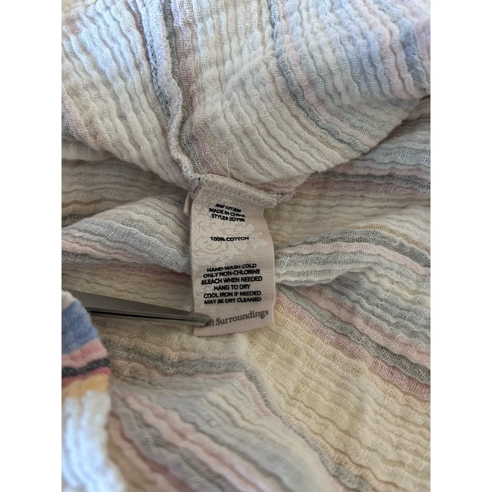 Soft Surroundings Senna Gauze Tunic Shirt Women's Large Button-Up Collar Striped - Image 7