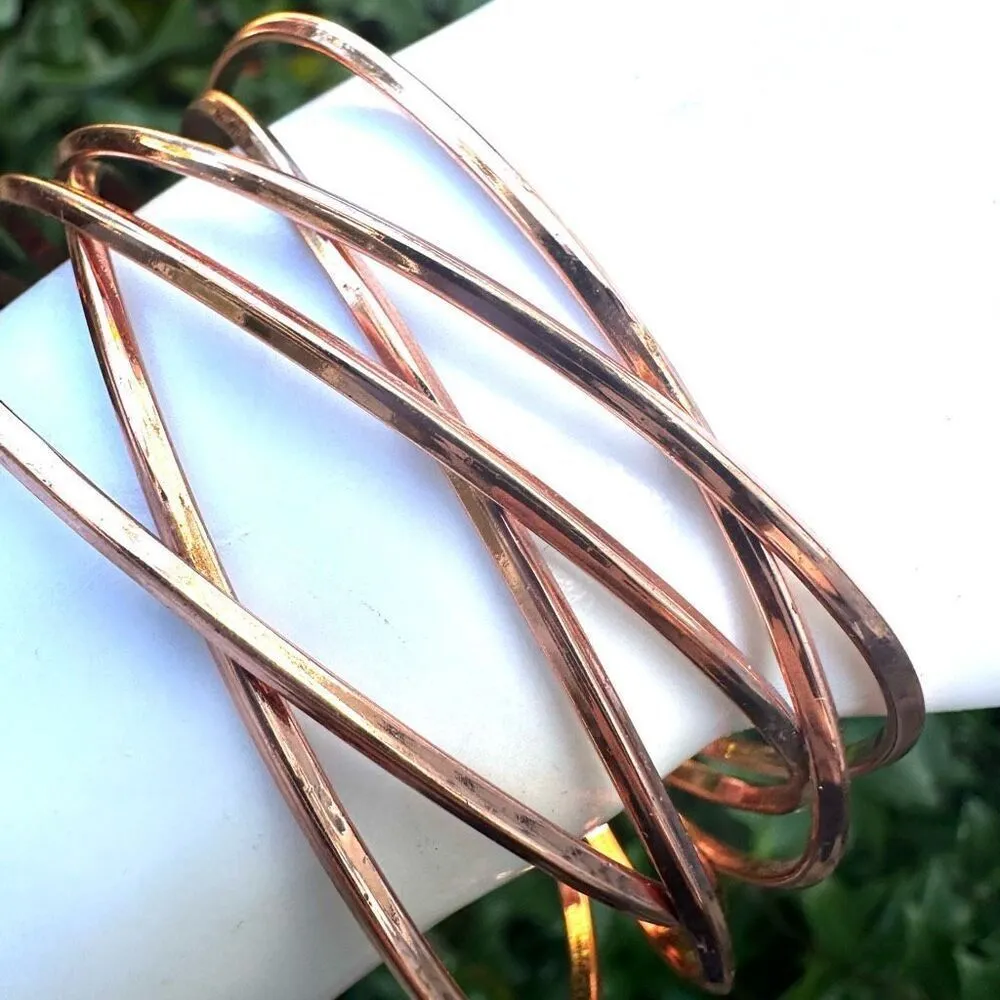 Rose gold tone twisted open cuff bracelet - Image 3