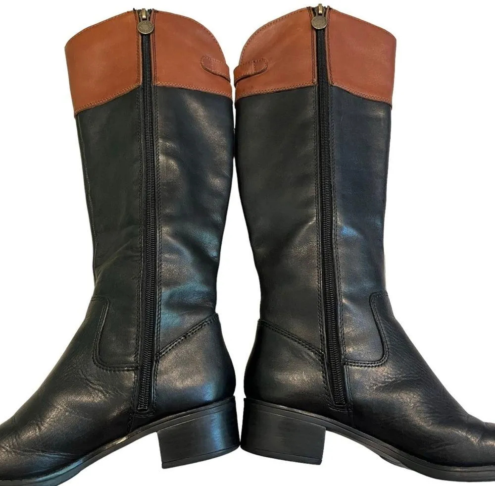 Franco Sarto Clove2 Two Tone Leather Riding Boots, Sz 6.5 - Image 6
