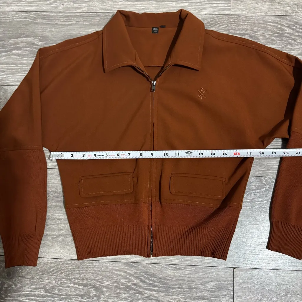 Opening Ceremony Women Luxury Rust Bomber Zippered Collared Jacket Size XS - Image 12