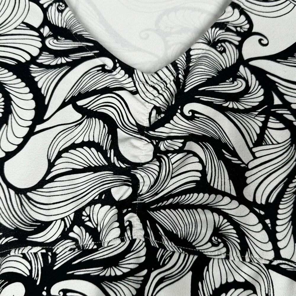 Title Nine Dress Womens Medium Black White Floral Amelia Dress Hiking Athleisure - Image 7