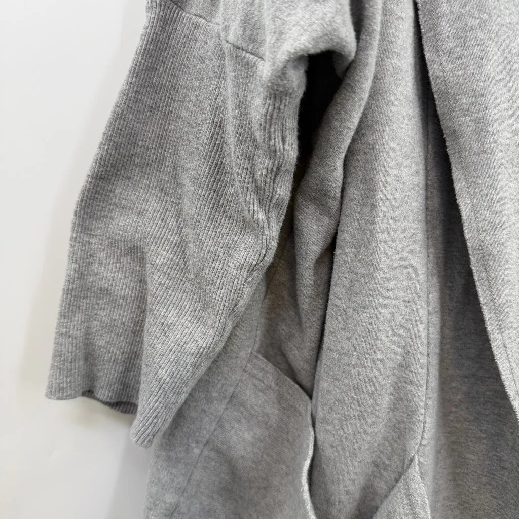 Pact Airplane wrap cardigan organic cotton open front pockets womens L/XL grey Gray Size undefined - Image 3