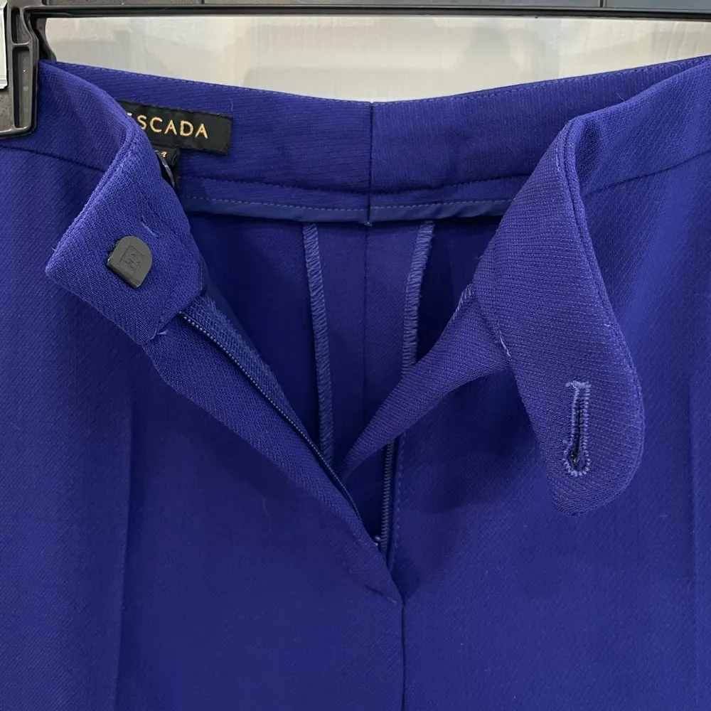 ESCADA Bluebell 3 Piece Skirt Pants Suit Cobalt Blue Rivet Detail Women’s 34 - Image 8