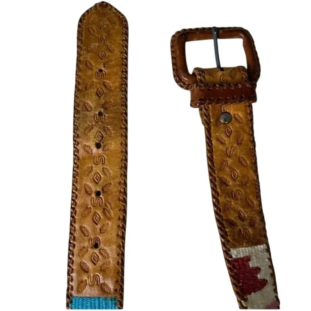Southwestern Multi Colored Woven Women’s Leather Belt - Image 9