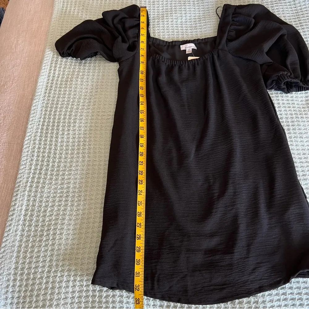 NWT Allison Joy Evereve Georgia Gauze Black Swing Dress XS Extra Small Boho $88 - Image 7