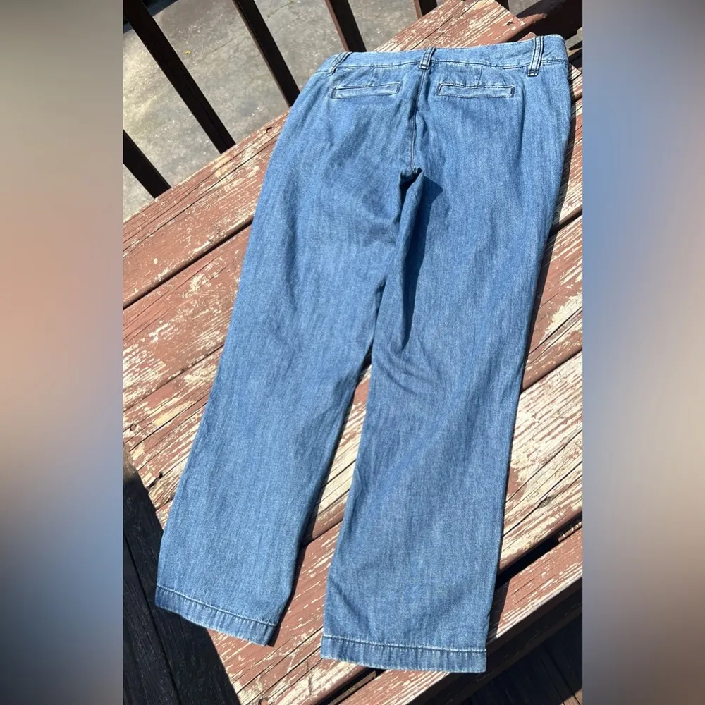 GH Bass Women's 100% Cotton Blue Chambray Denim Lightweight Capri Pants|Size:0 - Image 6