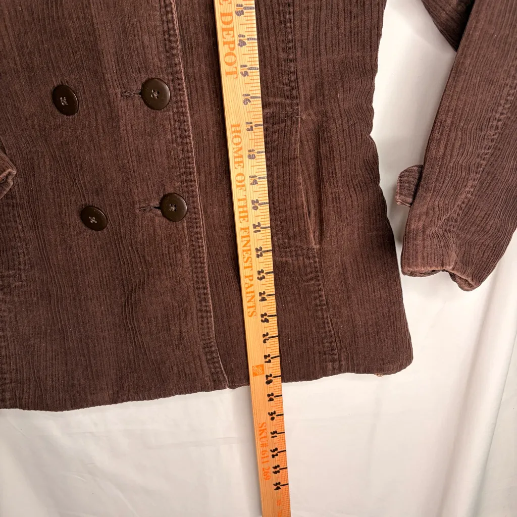 SONOMA Goods For Life Corduroy Hooded Jacket Brown Quilted Lined Winter Womens L - Image 12