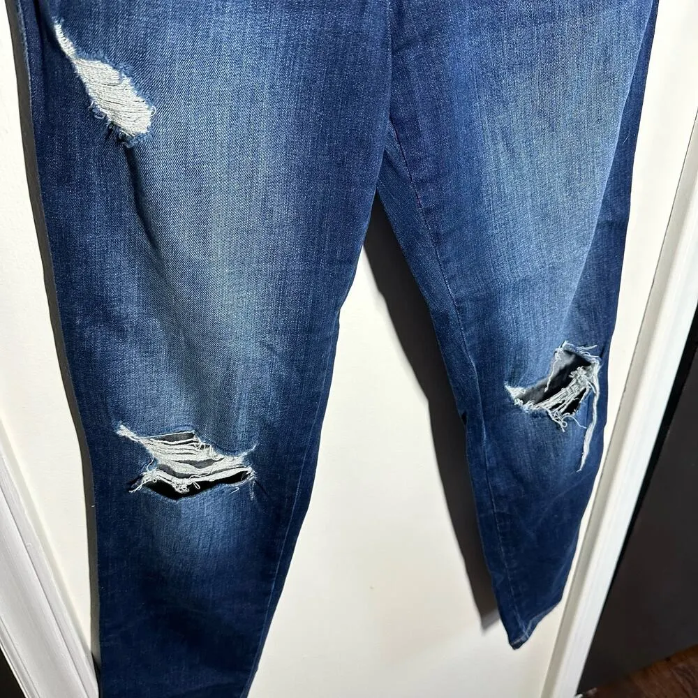 Flying Monkey Women's High Rise Dark Wash Distressed Skinny Jeans Size 29 - Image 3