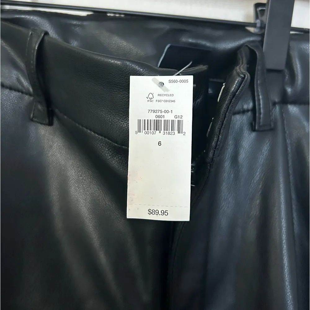 NWT  Mid Rise Vegan Leather Downtown Trousers - Image 3