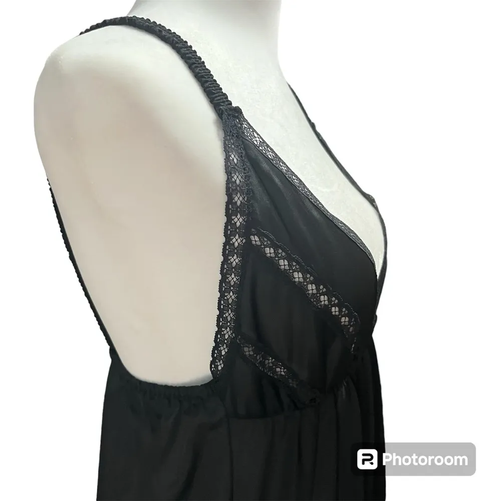 Vintage Black Negligee slip lingerie size medium - Image 3