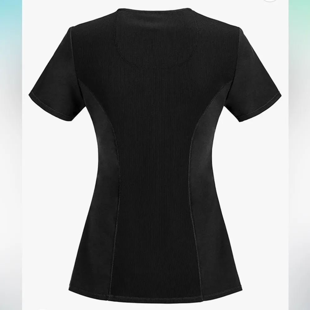 NWOT Cherokee Infinity mock wrap black scrub top, size medium  - Image 2